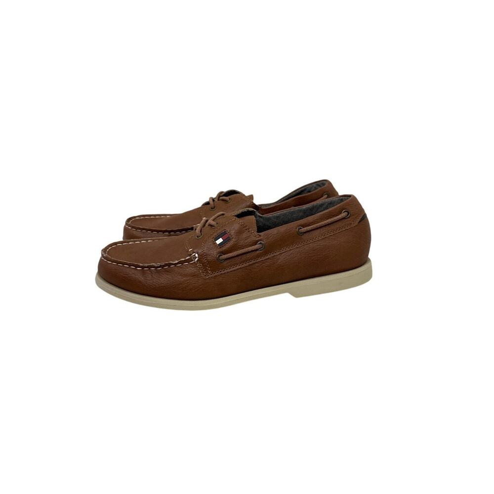 Tommy Hilfiger Shoes Brown Leather Slip On Boat Loafers Size Men's 10.5